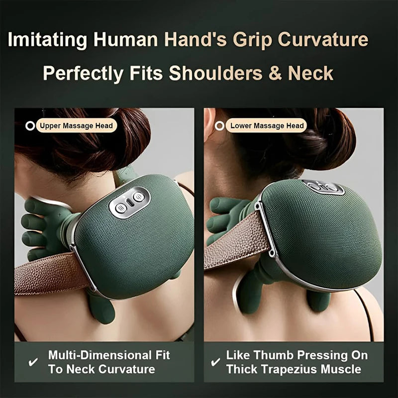 2025 Bionic Neck Shoulder Massager N7 Kneading Massager Shawl 3-Level Modes Neck Cervical Waist Leg Body Muscles Massage Pillow