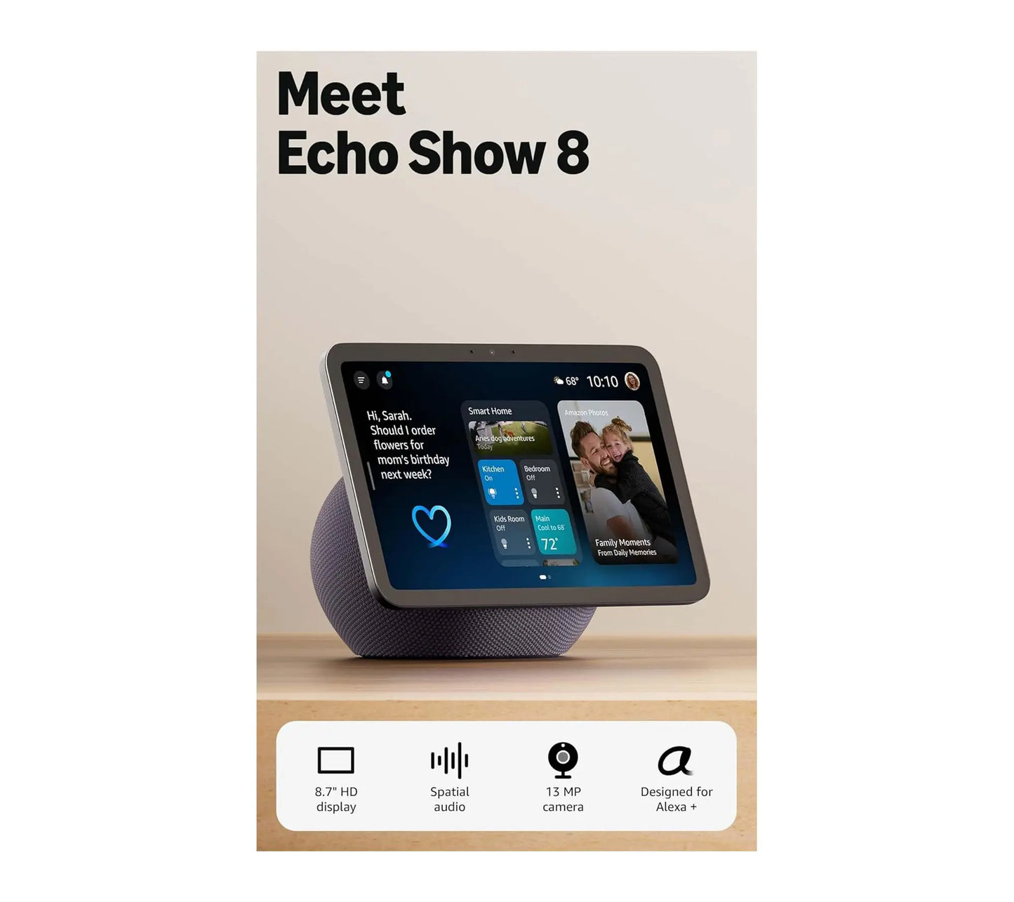 Amazon Echo Show 8 FHD Display Smart Hub with Alexa+